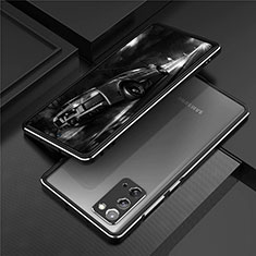 Coque Bumper Luxe Aluminum Metal Etui T01 pour Samsung Galaxy Note 20 5G Argent et Noir