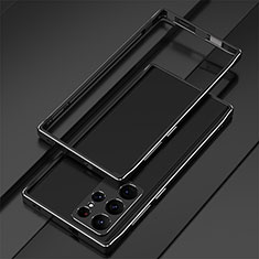 Coque Bumper Luxe Aluminum Metal Etui T01 pour Samsung Galaxy S21 Ultra 5G Noir