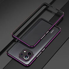 Coque Bumper Luxe Aluminum Metal Etui T01 pour Xiaomi Mi 11 5G Violet