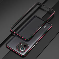 Coque Bumper Luxe Aluminum Metal Etui T01 pour Xiaomi Mi 11 Lite 4G Rouge