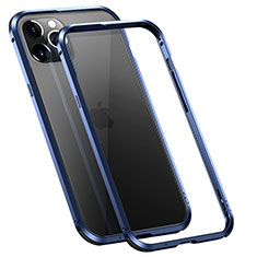 Coque Bumper Luxe Aluminum Metal Etui T02 pour Apple iPhone 12 Pro Max Bleu