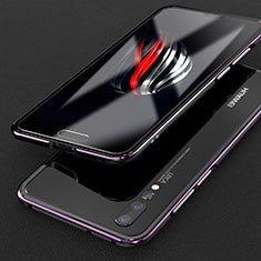 Coque Bumper Luxe Aluminum Metal Etui T02 pour Huawei P20 Pro Violet et Noir