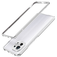 Coque Bumper Luxe Aluminum Metal Etui T02 pour Xiaomi Mi 11 5G Argent