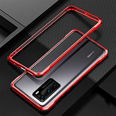 Coque Bumper Luxe Aluminum Metal Etui T04 pour Huawei P40 Rouge