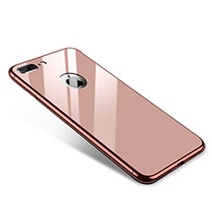 Coque Bumper Luxe Aluminum Metal Miroir Housse Etui pour Apple iPhone 7 Plus Or Rose