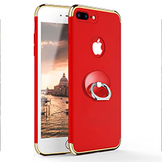 Coque Bumper Luxe Metal et Plastique avec Support Bague Anneau A04 pour Apple iPhone 7 Plus Rouge