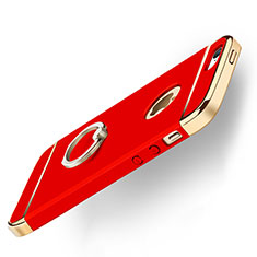 Coque Bumper Luxe Metal et Plastique avec Support Bague Anneau pour Apple iPhone 5 Rouge