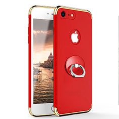 Coque Bumper Luxe Metal et Plastique avec Support Bague Anneau pour Apple iPhone SE (2020) Rouge