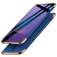 Coque Bumper Luxe Metal et Plastique avec Support Bague Anneau pour Huawei G10 Bleu