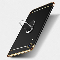 Coque Bumper Luxe Metal et Plastique avec Support Bague Anneau pour Huawei Y6s Noir