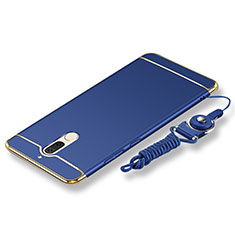 Coque Bumper Luxe Metal et Plastique Etui Housse avec Laniere pour Huawei Maimang 6 Bleu