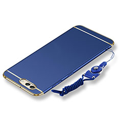 Coque Bumper Luxe Metal et Plastique Etui Housse avec Laniere pour Huawei Nova 2S Bleu