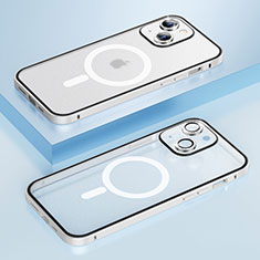 Coque Bumper Luxe Metal et Plastique Etui Housse avec Mag-Safe Magnetic Magnetique Bling-Bling LF1 pour Apple iPhone 15 Argent