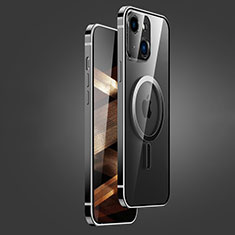 Coque Bumper Luxe Metal et Plastique Etui Housse avec Mag-Safe Magnetic Magnetique JB1 pour Apple iPhone 15 Noir