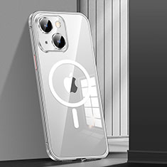 Coque Bumper Luxe Metal et Plastique Etui Housse avec Mag-Safe Magnetic Magnetique JL1 pour Apple iPhone 13 Argent