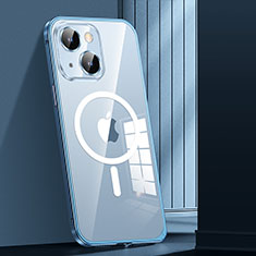 Coque Bumper Luxe Metal et Plastique Etui Housse avec Mag-Safe Magnetic Magnetique JL1 pour Apple iPhone 13 Bleu