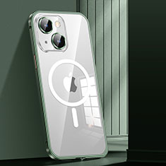 Coque Bumper Luxe Metal et Plastique Etui Housse avec Mag-Safe Magnetic Magnetique JL1 pour Apple iPhone 13 Vert