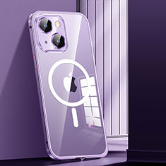 Coque Bumper Luxe Metal et Plastique Etui Housse avec Mag-Safe Magnetic Magnetique JL1 pour Apple iPhone 14 Violet