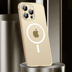 Coque Bumper Luxe Metal et Plastique Etui Housse avec Mag-Safe Magnetic Magnetique JL2 pour Apple iPhone 13 Pro Max Or