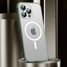 Coque Bumper Luxe Metal et Plastique Etui Housse avec Mag-Safe Magnetic Magnetique JL2 pour Apple iPhone 13 Pro Vert