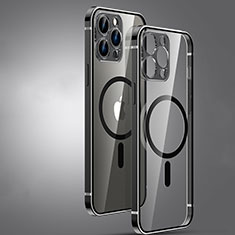 Coque Bumper Luxe Metal et Plastique Etui Housse avec Mag-Safe Magnetic Magnetique JL3 pour Apple iPhone 13 Pro Max Noir