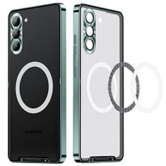 Coque Bumper Luxe Metal et Plastique Etui Housse avec Mag-Safe Magnetic Magnetique LC1 pour Samsung Galaxy S21 FE 5G Vert