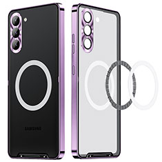 Coque Bumper Luxe Metal et Plastique Etui Housse avec Mag-Safe Magnetic Magnetique LC1 pour Samsung Galaxy S21 FE 5G Violet