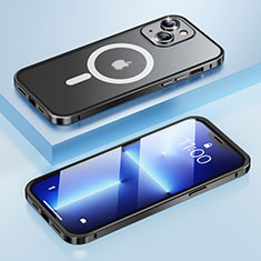 Coque Bumper Luxe Metal et Plastique Etui Housse avec Mag-Safe Magnetic Magnetique LF1 pour Apple iPhone 14 Noir