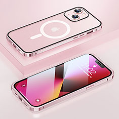 Coque Bumper Luxe Metal et Plastique Etui Housse avec Mag-Safe Magnetic Magnetique LF1 pour Apple iPhone 14 Or Rose