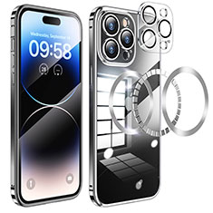 Coque Bumper Luxe Metal et Plastique Etui Housse avec Mag-Safe Magnetic Magnetique LF3 pour Apple iPhone 14 Pro Noir