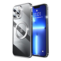 Coque Bumper Luxe Metal et Plastique Etui Housse avec Mag-Safe Magnetic Magnetique LF5 pour Apple iPhone 13 Pro Max Noir