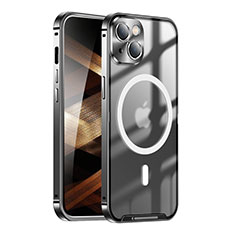 Coque Bumper Luxe Metal et Plastique Etui Housse avec Mag-Safe Magnetic Magnetique LK1 pour Apple iPhone 15 Noir