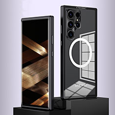 Coque Bumper Luxe Metal et Plastique Etui Housse avec Mag-Safe Magnetic Magnetique LK1 pour Samsung Galaxy S22 Ultra 5G Noir