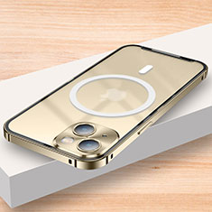Coque Bumper Luxe Metal et Plastique Etui Housse avec Mag-Safe Magnetic Magnetique LK2 pour Apple iPhone 13 Or