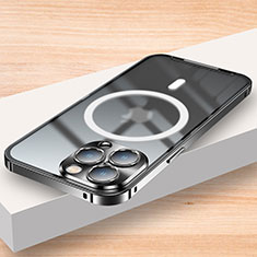 Coque Bumper Luxe Metal et Plastique Etui Housse avec Mag-Safe Magnetic Magnetique LK2 pour Apple iPhone 14 Pro Noir