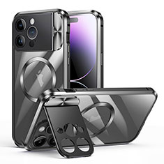 Coque Bumper Luxe Metal et Plastique Etui Housse avec Mag-Safe Magnetic Magnetique LK4 pour Apple iPhone 13 Pro Noir