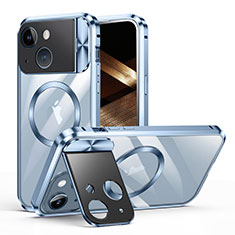 Coque Bumper Luxe Metal et Plastique Etui Housse avec Mag-Safe Magnetic Magnetique LK4 pour Apple iPhone 14 Plus Bleu