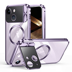 Coque Bumper Luxe Metal et Plastique Etui Housse avec Mag-Safe Magnetic Magnetique LK4 pour Apple iPhone 14 Plus Violet