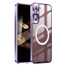 Coque Bumper Luxe Metal et Plastique Etui Housse avec Mag-Safe Magnetic Magnetique P01 pour Samsung Galaxy S24 Plus 5G Violet
