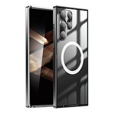Coque Bumper Luxe Metal et Plastique Etui Housse avec Mag-Safe Magnetic Magnetique P01 pour Samsung Galaxy S24 Ultra 5G Noir