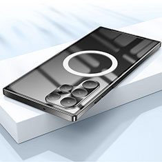 Coque Bumper Luxe Metal et Plastique Etui Housse avec Mag-Safe Magnetic Magnetique pour Samsung Galaxy S21 Ultra 5G Noir