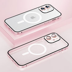 Coque Bumper Luxe Metal et Plastique Etui Housse avec Mag-Safe Magnetic Magnetique QC1 pour Apple iPhone 12 Or Rose
