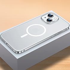 Coque Bumper Luxe Metal et Plastique Etui Housse avec Mag-Safe Magnetic Magnetique QC2 pour Apple iPhone 13 Argent