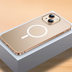 Coque Bumper Luxe Metal et Plastique Etui Housse avec Mag-Safe Magnetic Magnetique QC2 pour Apple iPhone 13 Mini Or