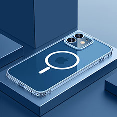 Coque Bumper Luxe Metal et Plastique Etui Housse avec Mag-Safe Magnetic Magnetique QC3 pour Apple iPhone 12 Mini Bleu
