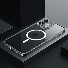 Coque Bumper Luxe Metal et Plastique Etui Housse avec Mag-Safe Magnetic Magnetique QC3 pour Apple iPhone 12 Mini Noir