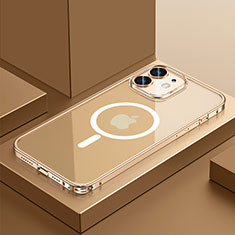 Coque Bumper Luxe Metal et Plastique Etui Housse avec Mag-Safe Magnetic Magnetique QC3 pour Apple iPhone 12 Mini Or