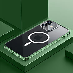 Coque Bumper Luxe Metal et Plastique Etui Housse avec Mag-Safe Magnetic Magnetique QC3 pour Apple iPhone 12 Mini Vert