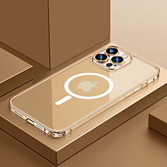 Coque Bumper Luxe Metal et Plastique Etui Housse avec Mag-Safe Magnetic Magnetique QC3 pour Apple iPhone 12 Pro Max Or