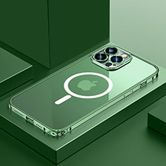 Coque Bumper Luxe Metal et Plastique Etui Housse avec Mag-Safe Magnetic Magnetique QC3 pour Apple iPhone 12 Pro Max Vert